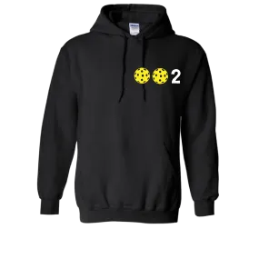 002 With Pickleballs Customizable (Colors Yellow White Pink) | Unisex Hoodie Pickleball Sweatshirt | 50% Cotton 50% Polyester