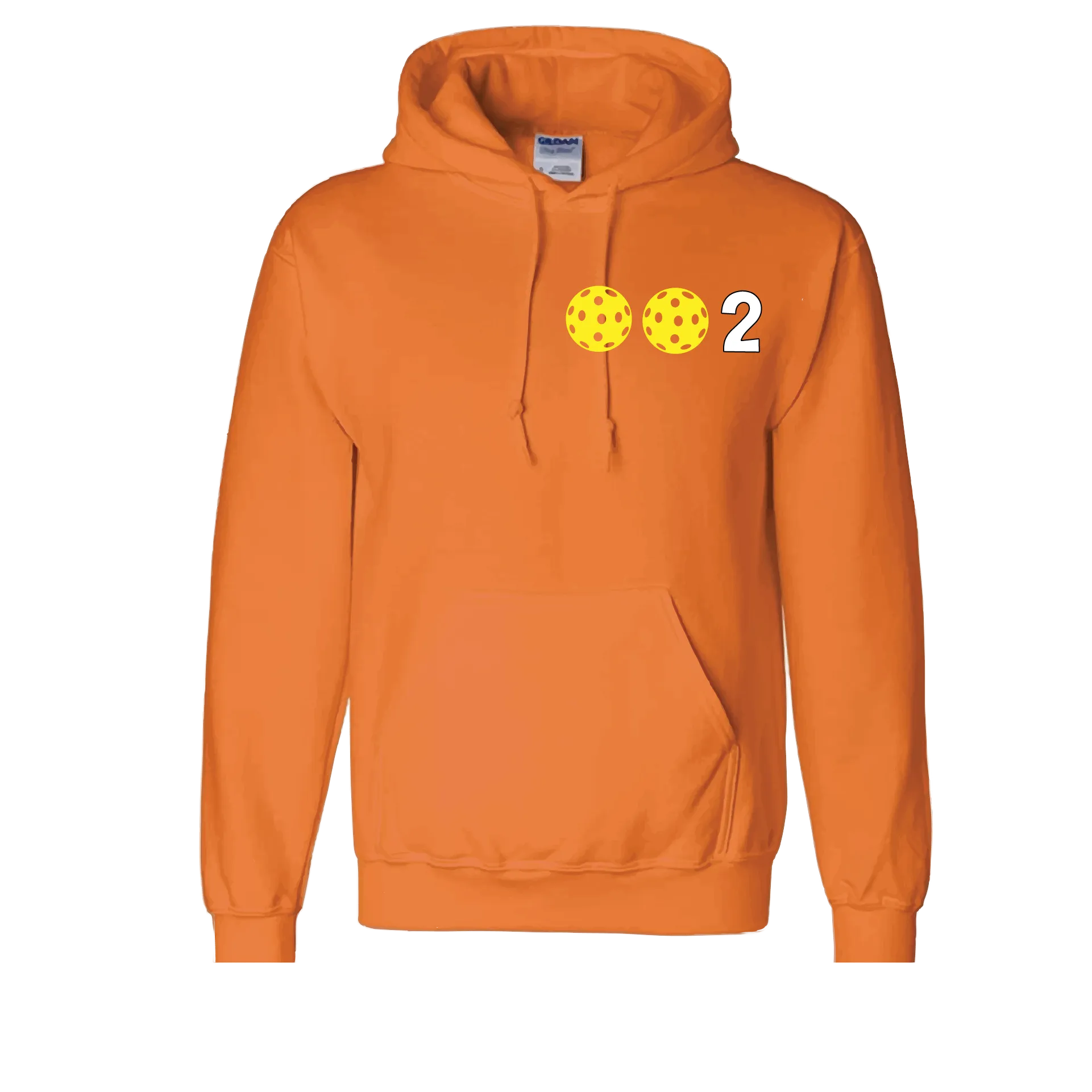 002 With Pickleballs Customizable (Colors Yellow White Pink) | Unisex Hoodie Pickleball Sweatshirt | 50% Cotton 50% Polyester