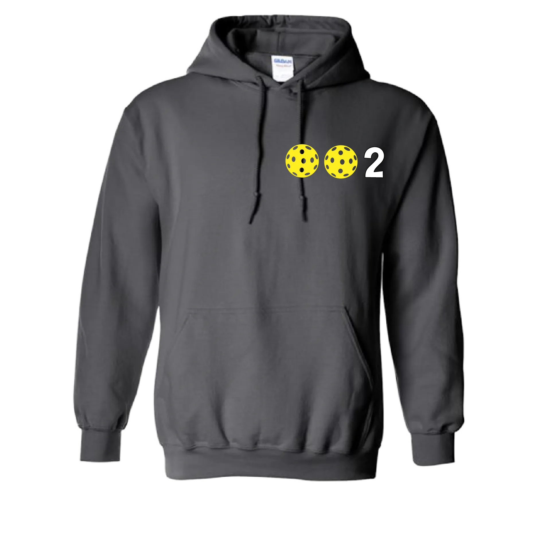 002 With Pickleballs Customizable (Colors Yellow White Pink) | Unisex Hoodie Pickleball Sweatshirt | 50% Cotton 50% Polyester