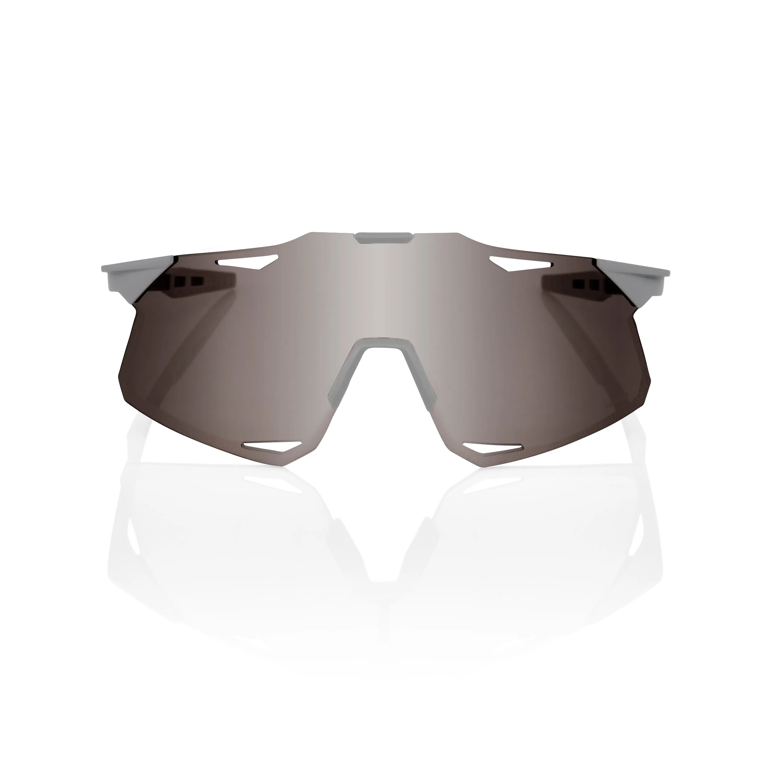 100% HYPERCRAFT Sport Performance Sunglasses, Matte Stone Grey, Silver Mirror