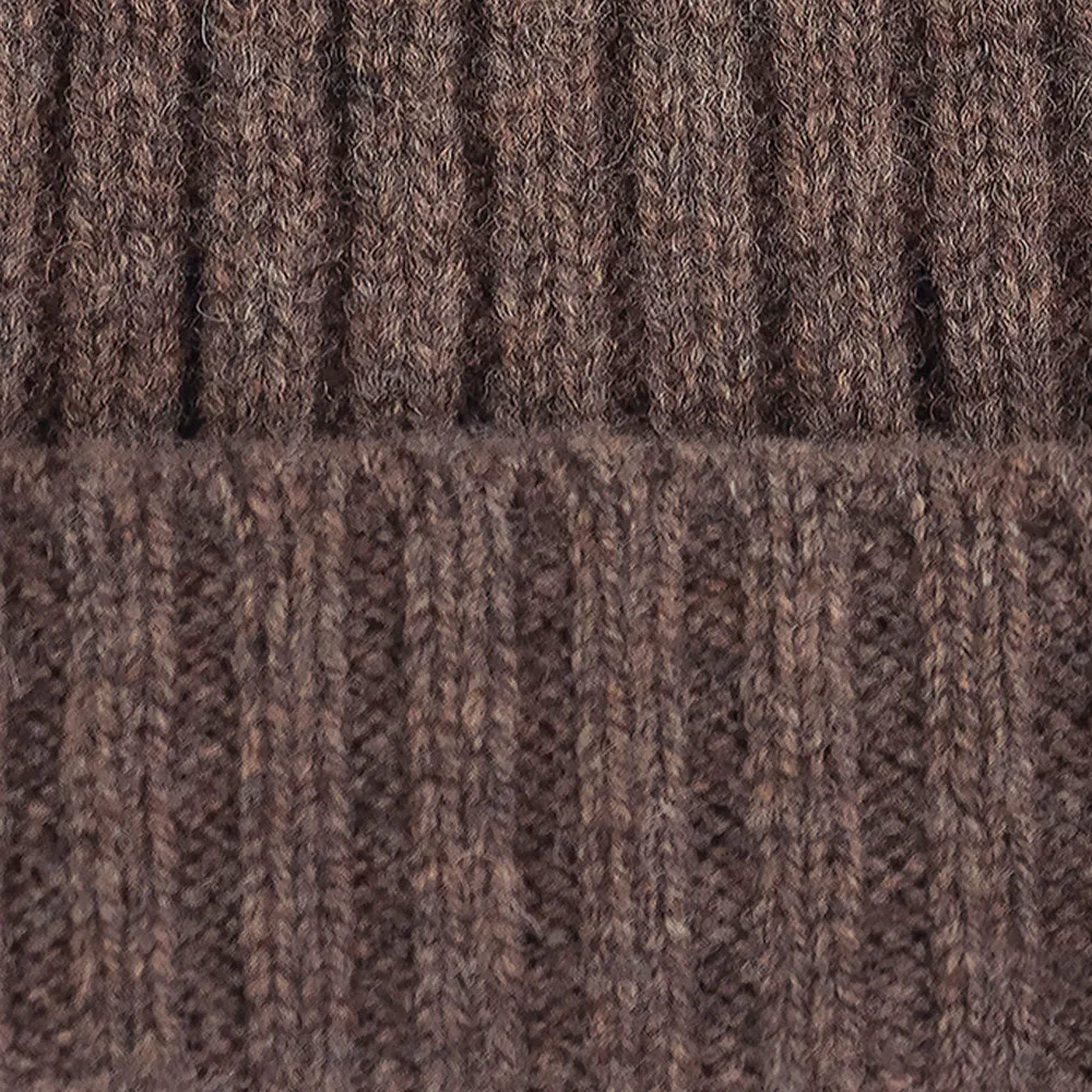 100% Lambswool Ribbed Beanie