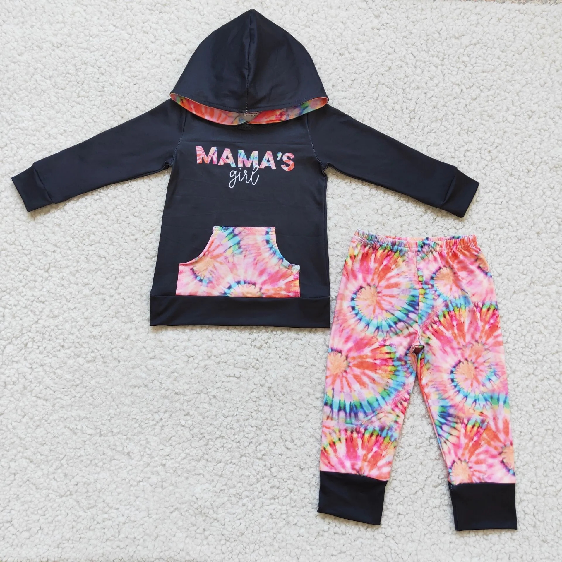 6 A14-17 boy mama's girl hoodies tie dye winter long sleeve set - promotion 2023.10.21