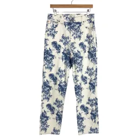 Abercrombie & Fitch Blue Floral 90's Straight Ultra High Rise Jeans- Size 10/30 (sold out online, Inseam 30”)