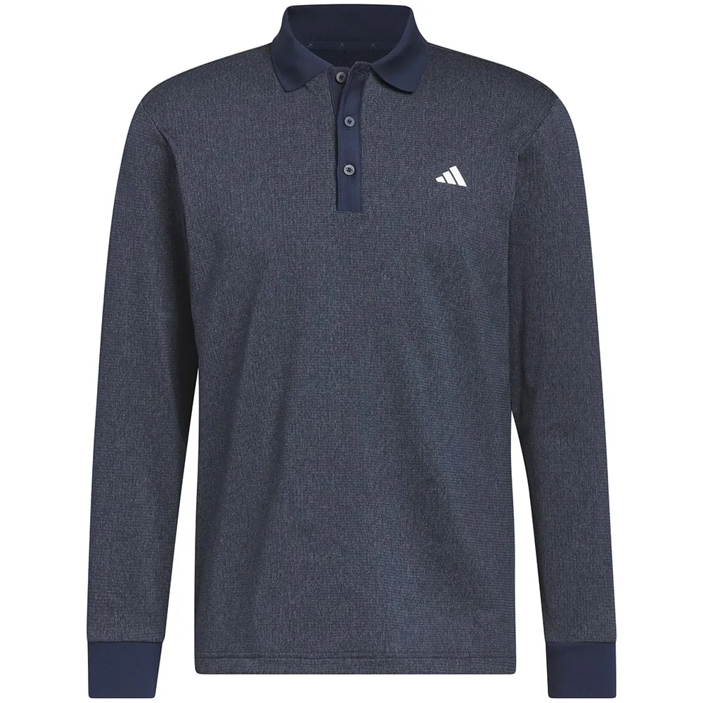 adidas Essentials Long Sleeve Polo Shirt - Collegiate Navy Melange