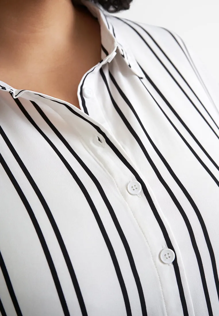 Alison Flowy 3/4 Sleeves Stripes Shirt