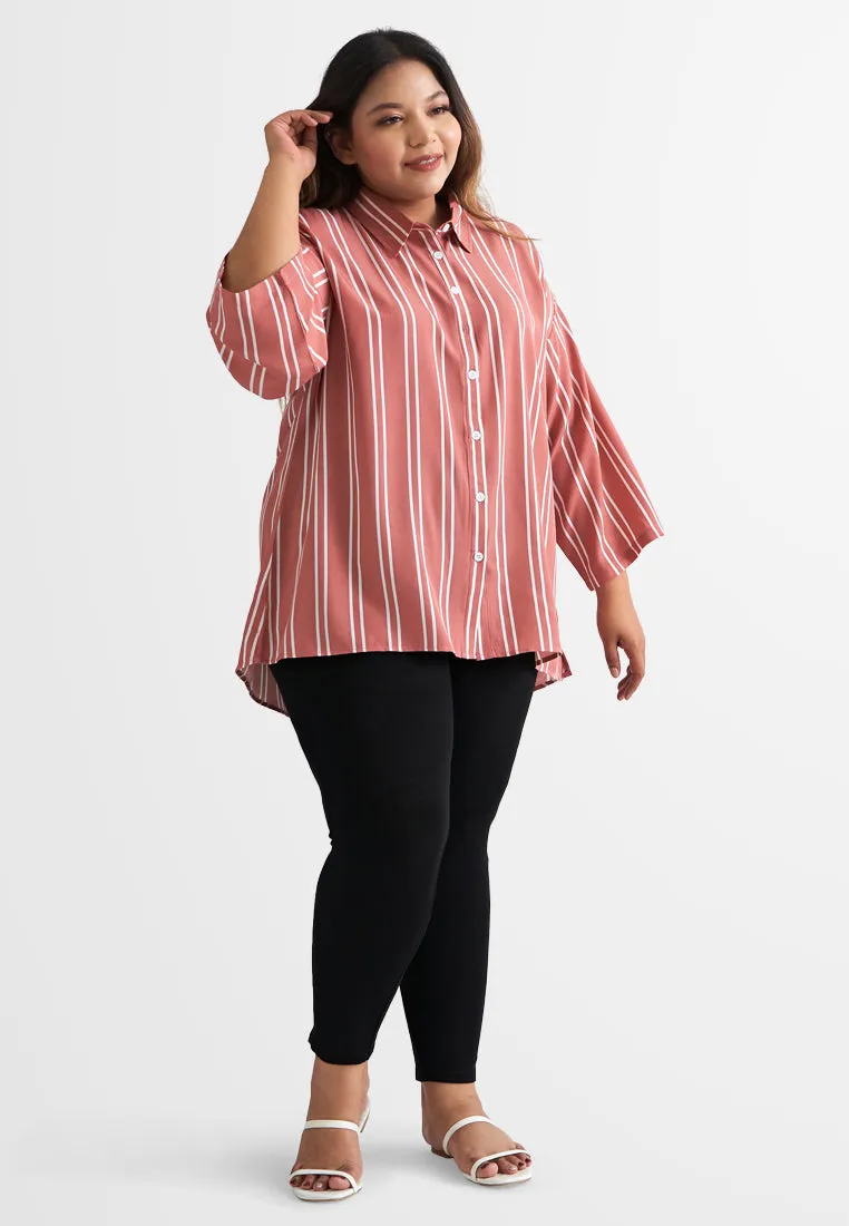 Alison Flowy 3/4 Sleeves Stripes Shirt