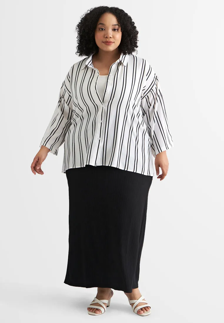 Alison Flowy 3/4 Sleeves Stripes Shirt