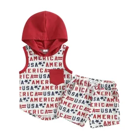 AMERICA Hooded Summer Outfit