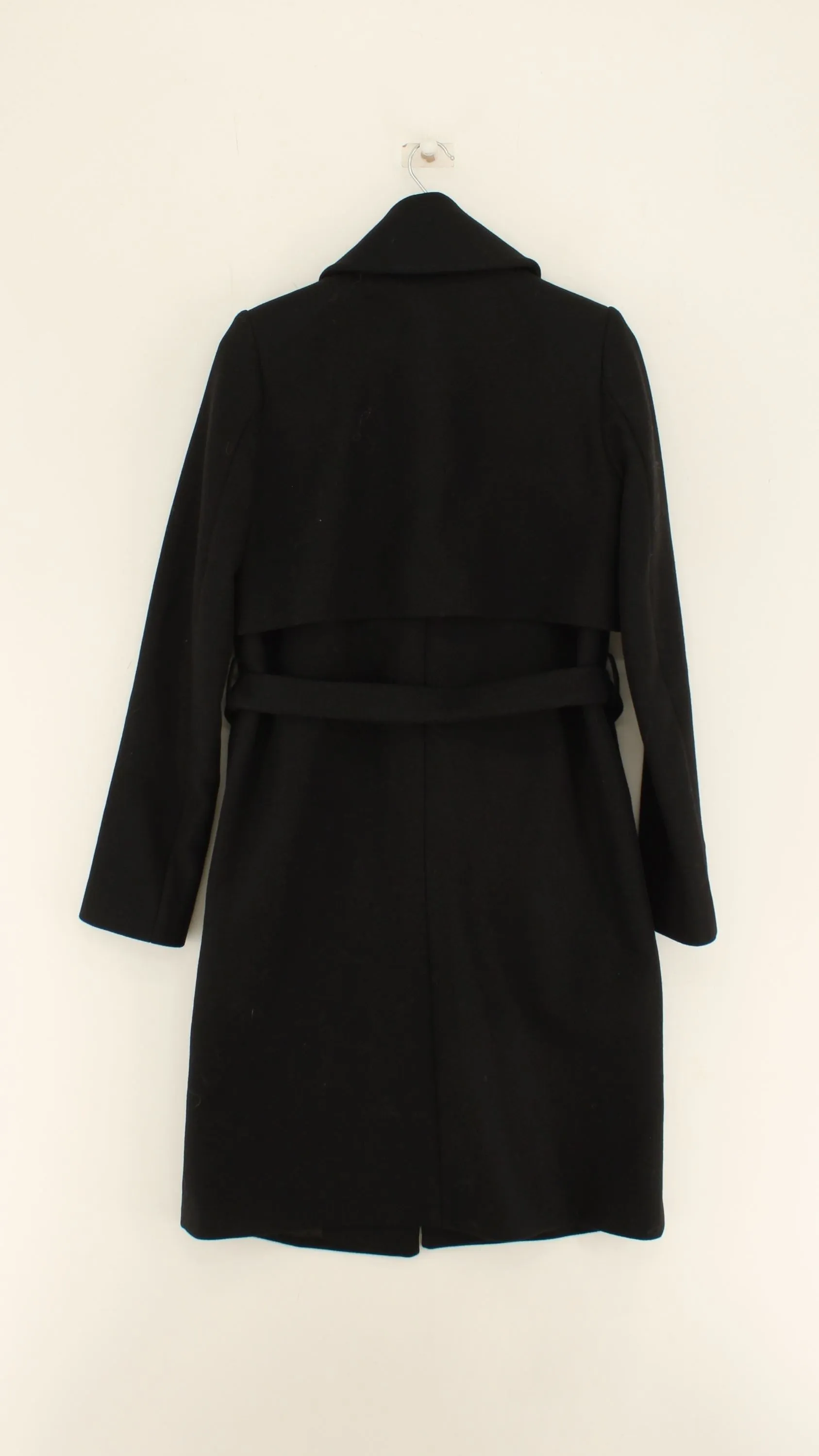 & Other Stories Women's Coat UK 4 Black Wool with Polyamide, Polyester, Viscose