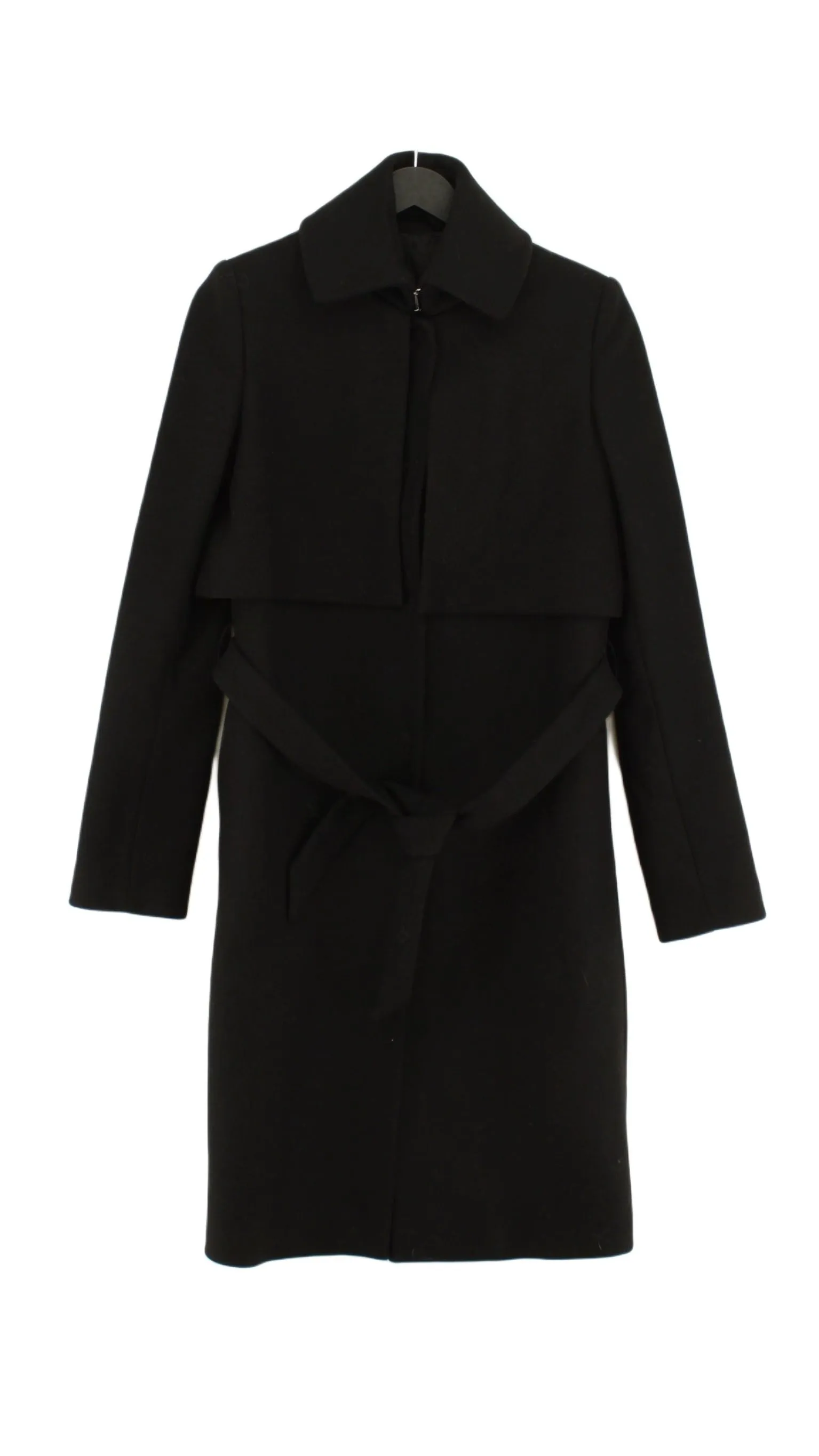 & Other Stories Women's Coat UK 4 Black Wool with Polyamide, Polyester, Viscose