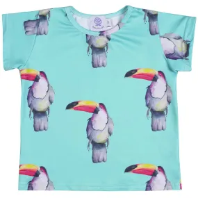 Aqua Green Toucan Short Sleeve Tee