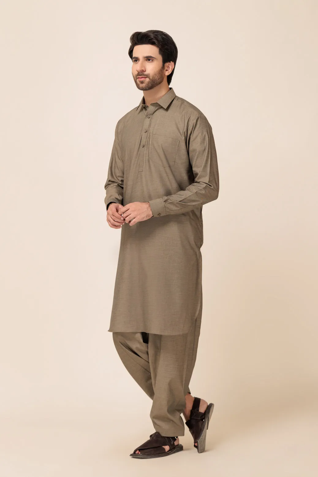 ARMY-YARN DYED (DOBBY)-SHALWAR SUIT - (GSSB23-007)