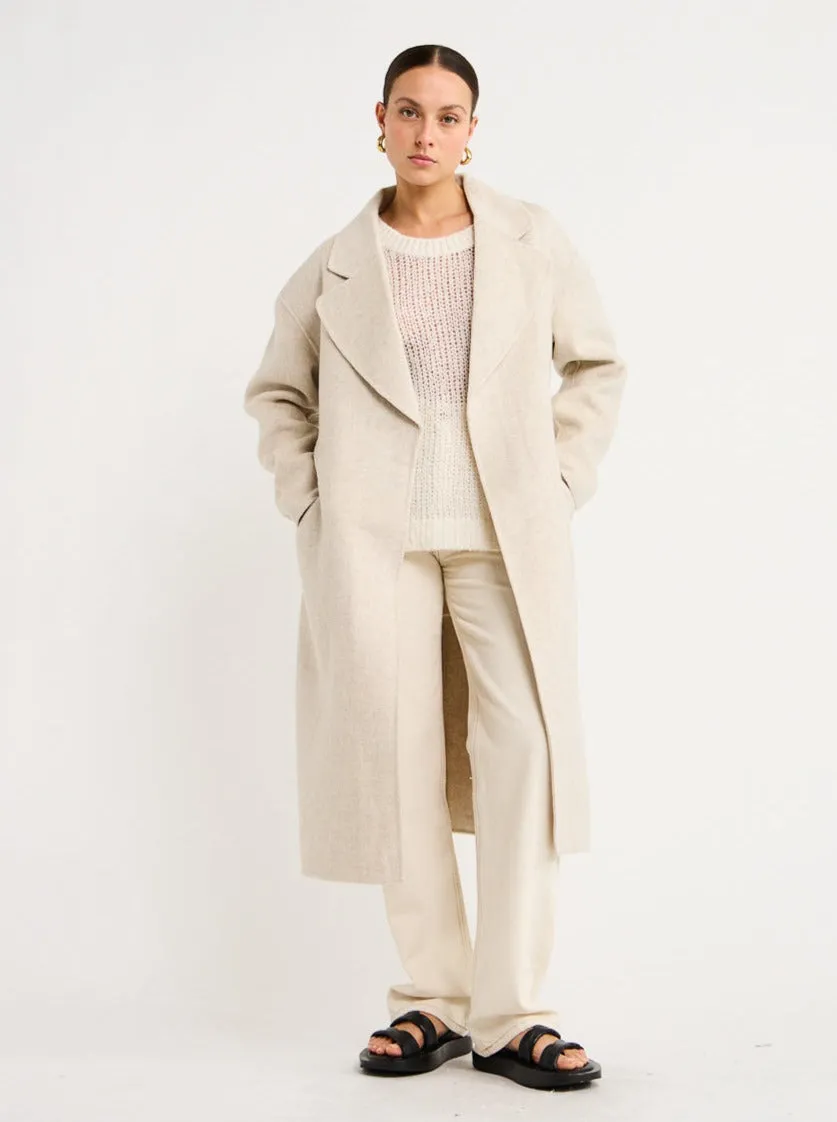 Assembly Label Sadie Single Breasted Coat in Oat Marle