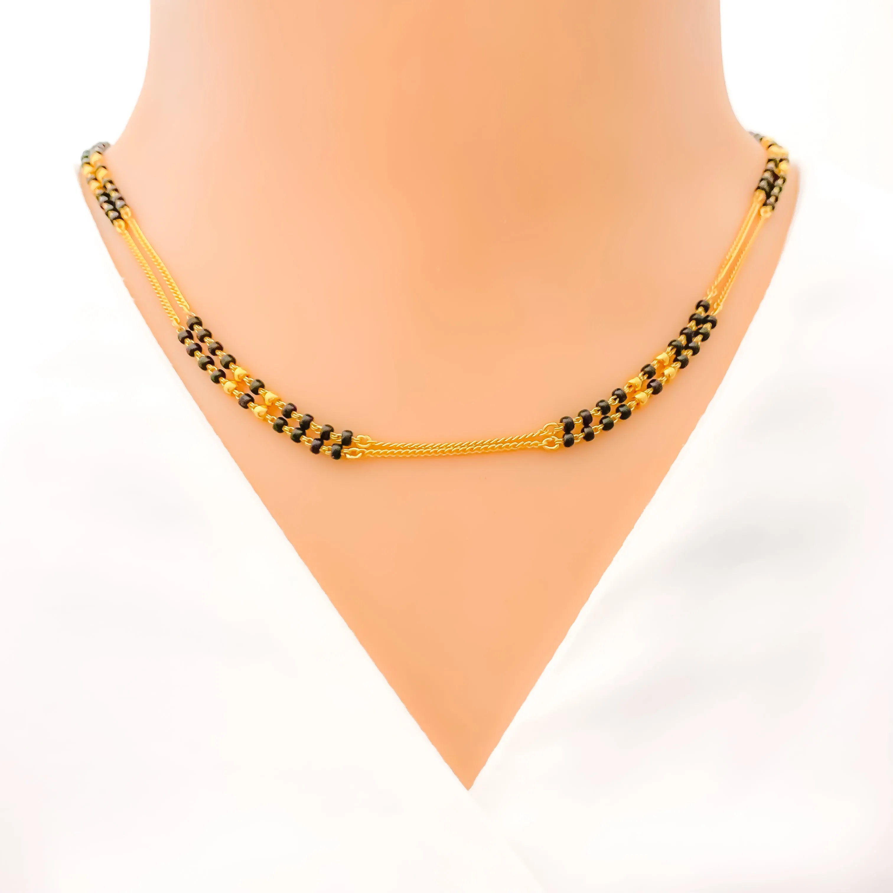 Attractive Alternating Layered 22k Gold Mangal Sutra