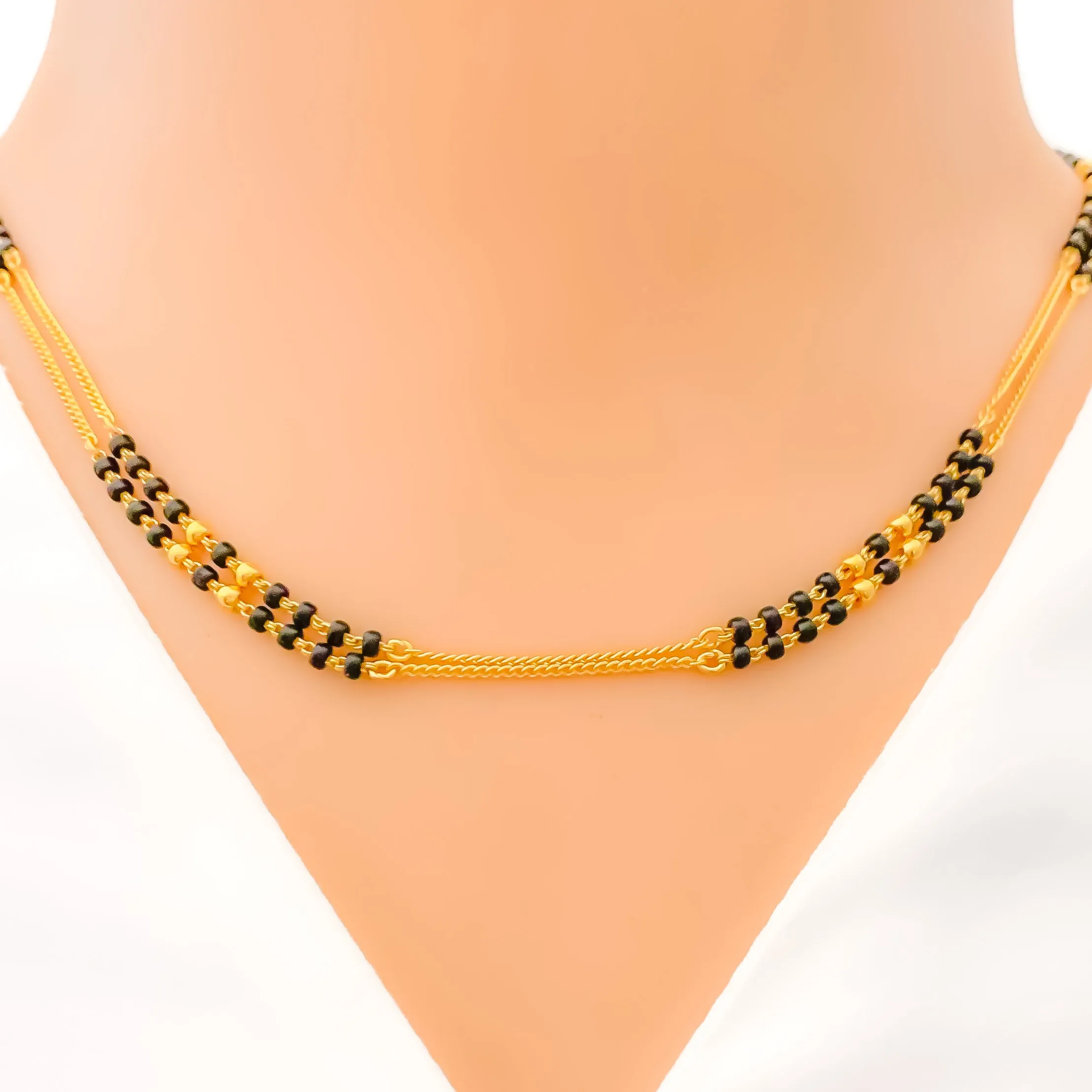 Attractive Alternating Layered 22k Gold Mangal Sutra