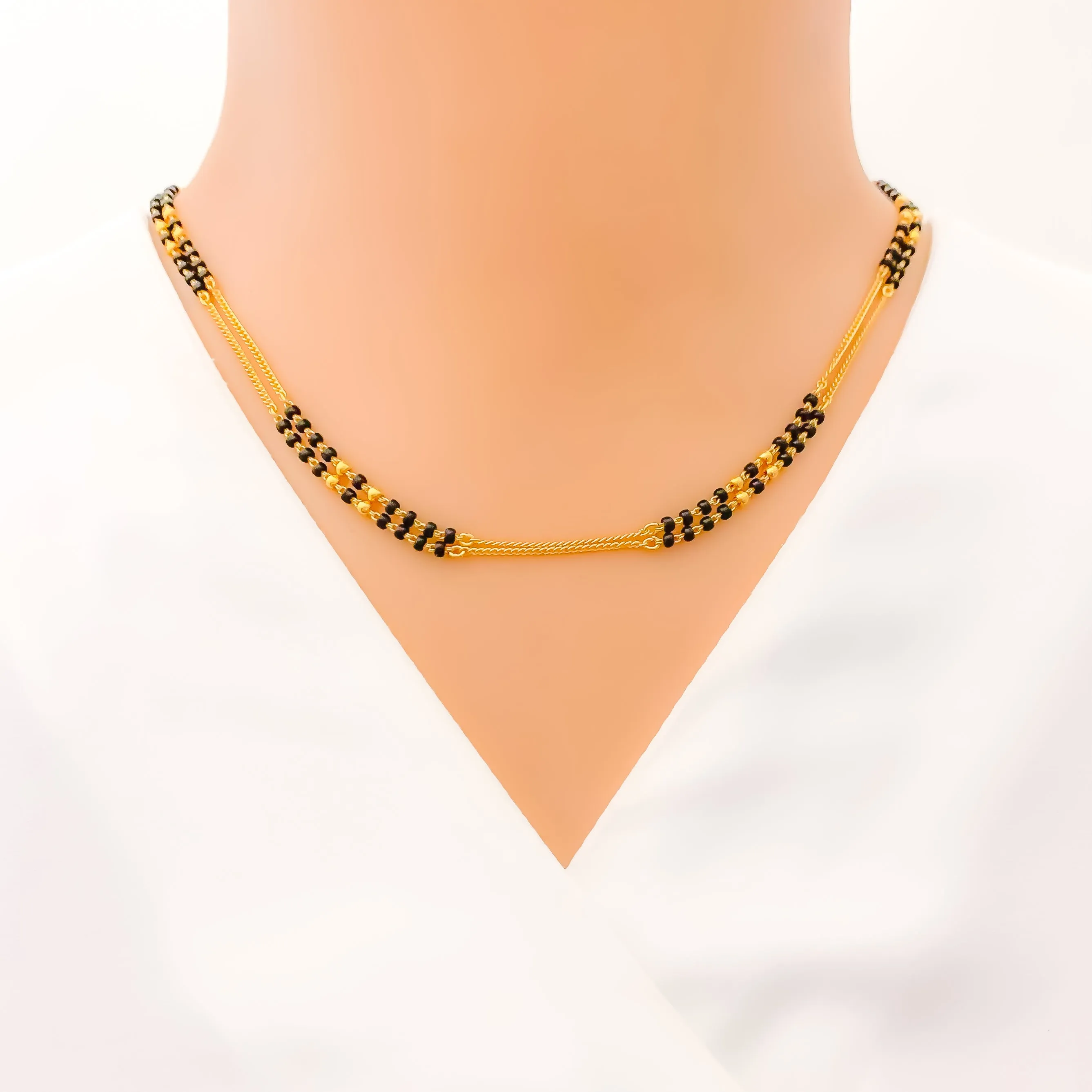 Attractive Alternating Layered 22k Gold Mangal Sutra