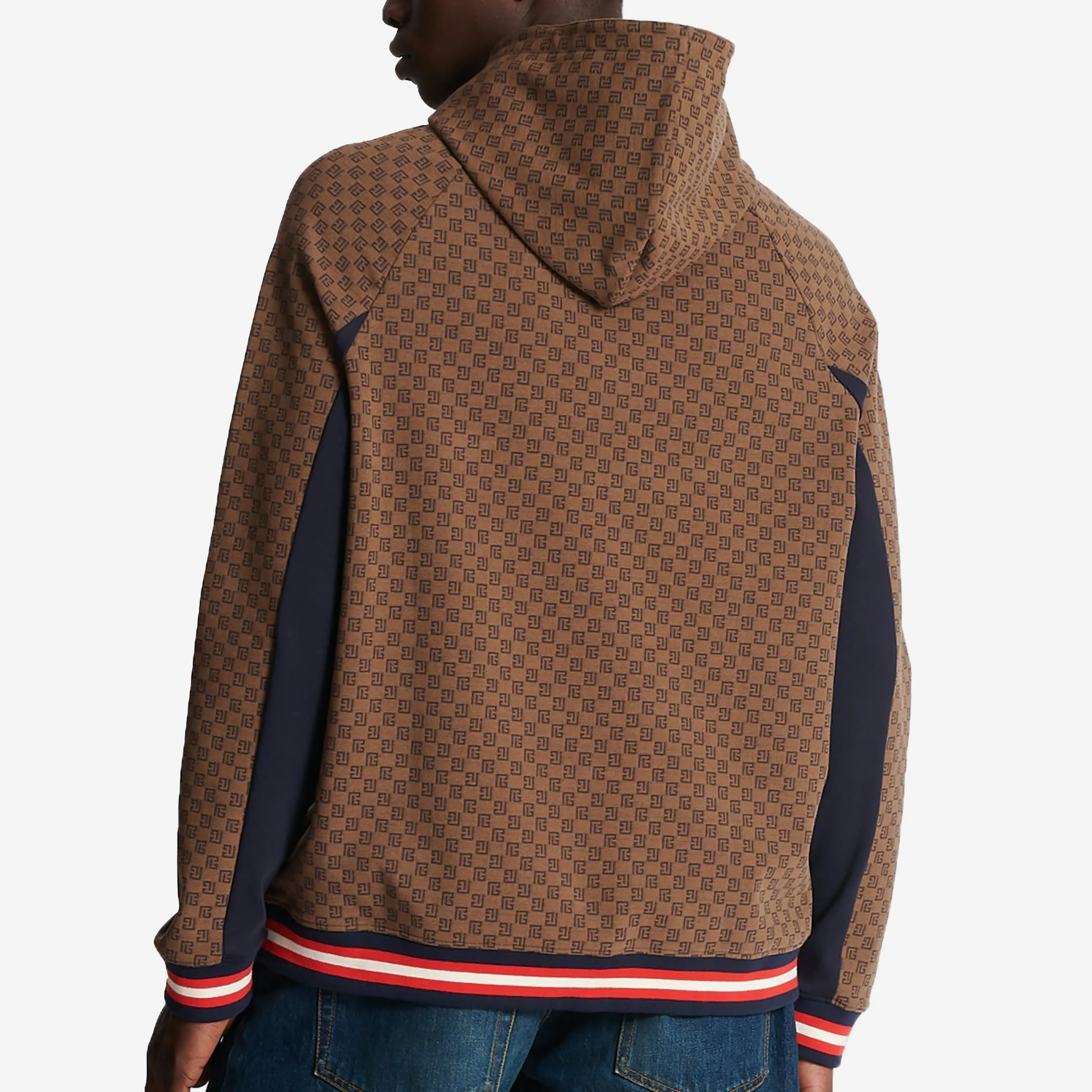 Balmain Mini Monogram Jacquard Hoodie