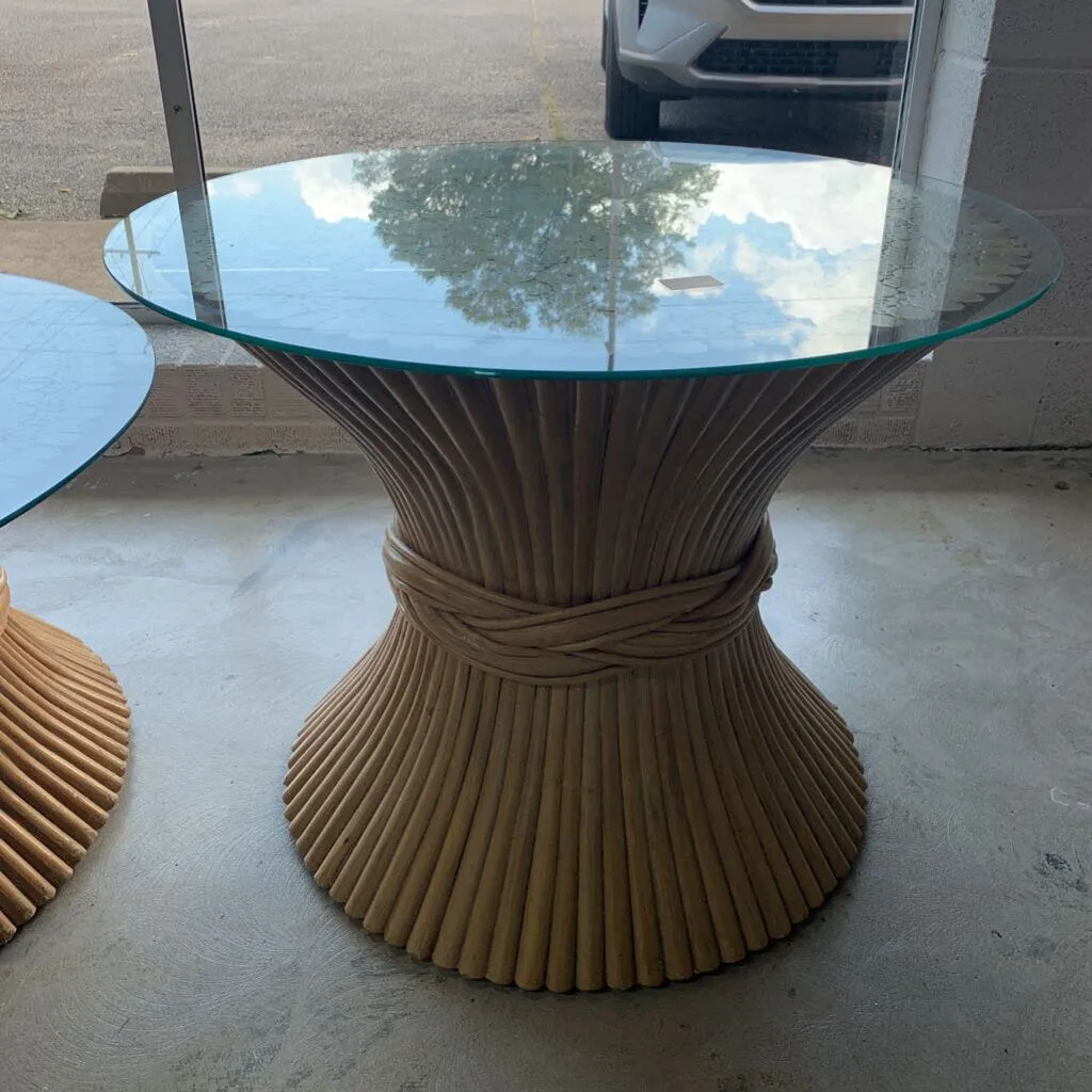 BAMBOO RATTAN GLASS TABLE SETS