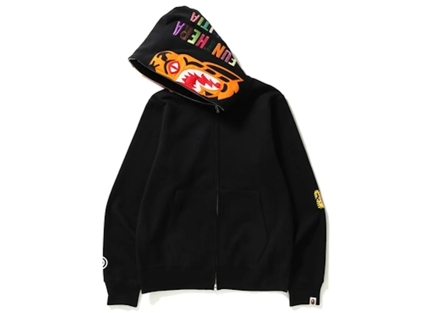 Bape Tiger Full Zip Colour Embroidery Hoodie 'Black'