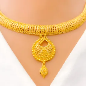 Beaded Chand 22k Gold Necklace Set