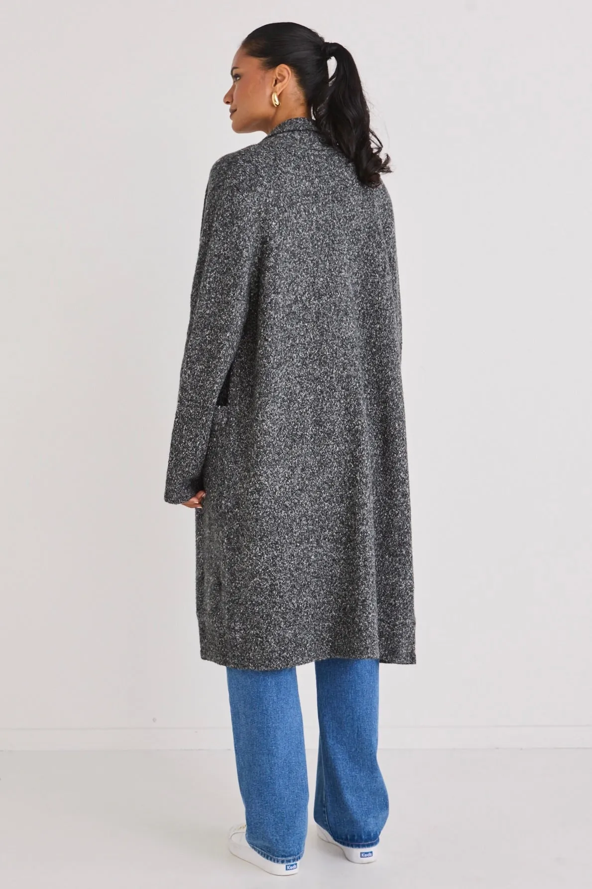 Beau Charcoal Chunky Knit Coatagin