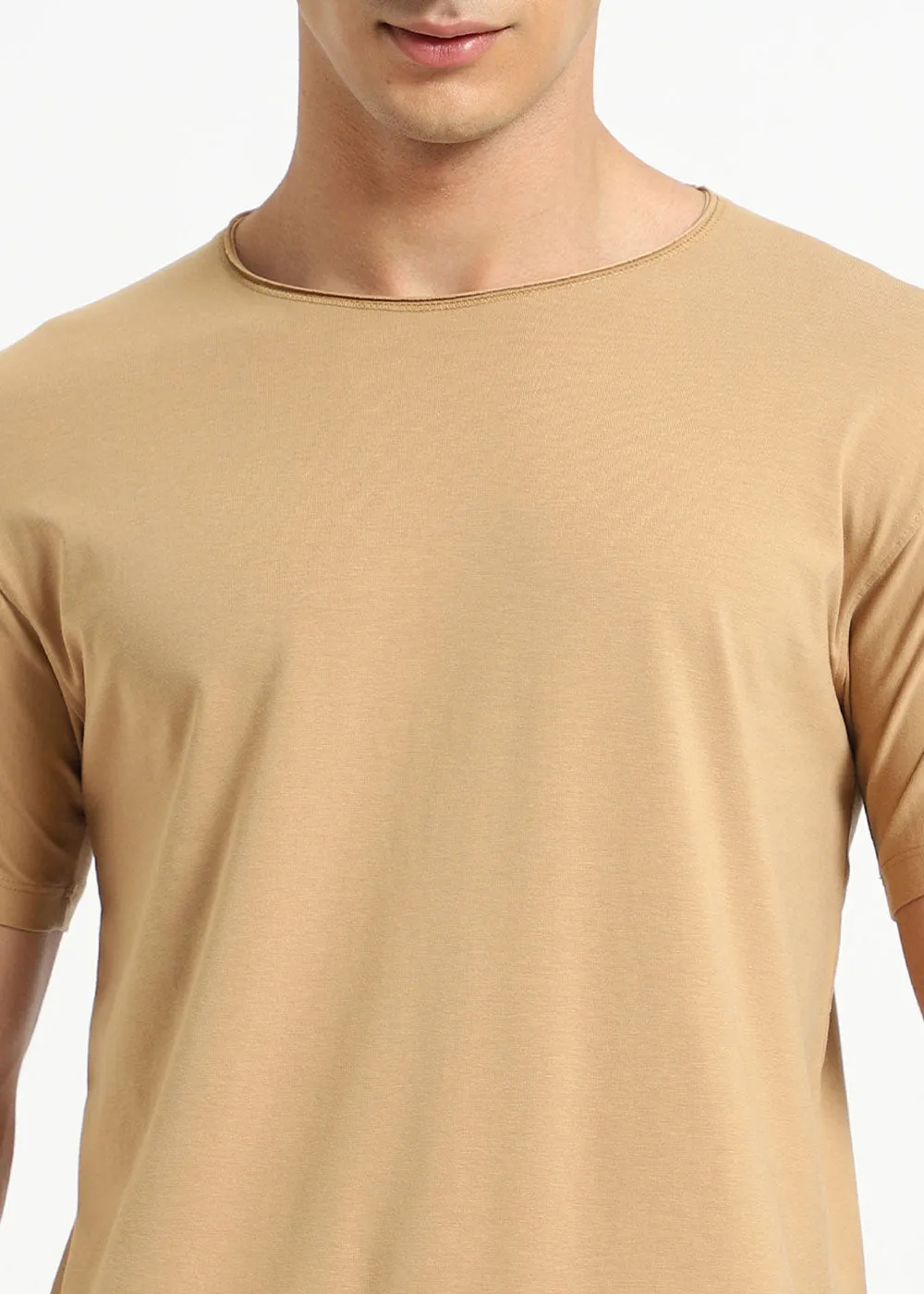 Beige Crew neck T-shirt