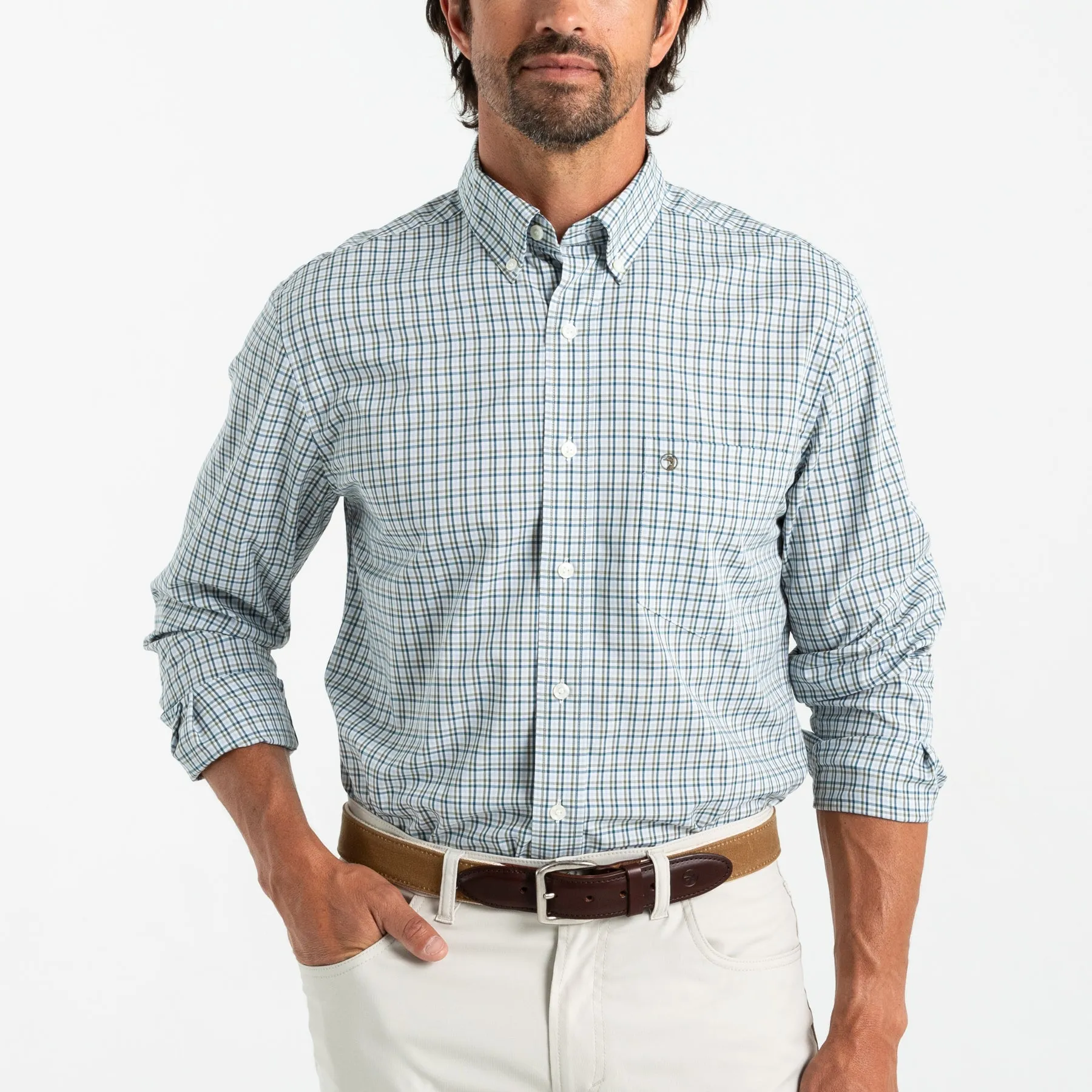 Benton Plaid Performance Poplin Sport Shirt