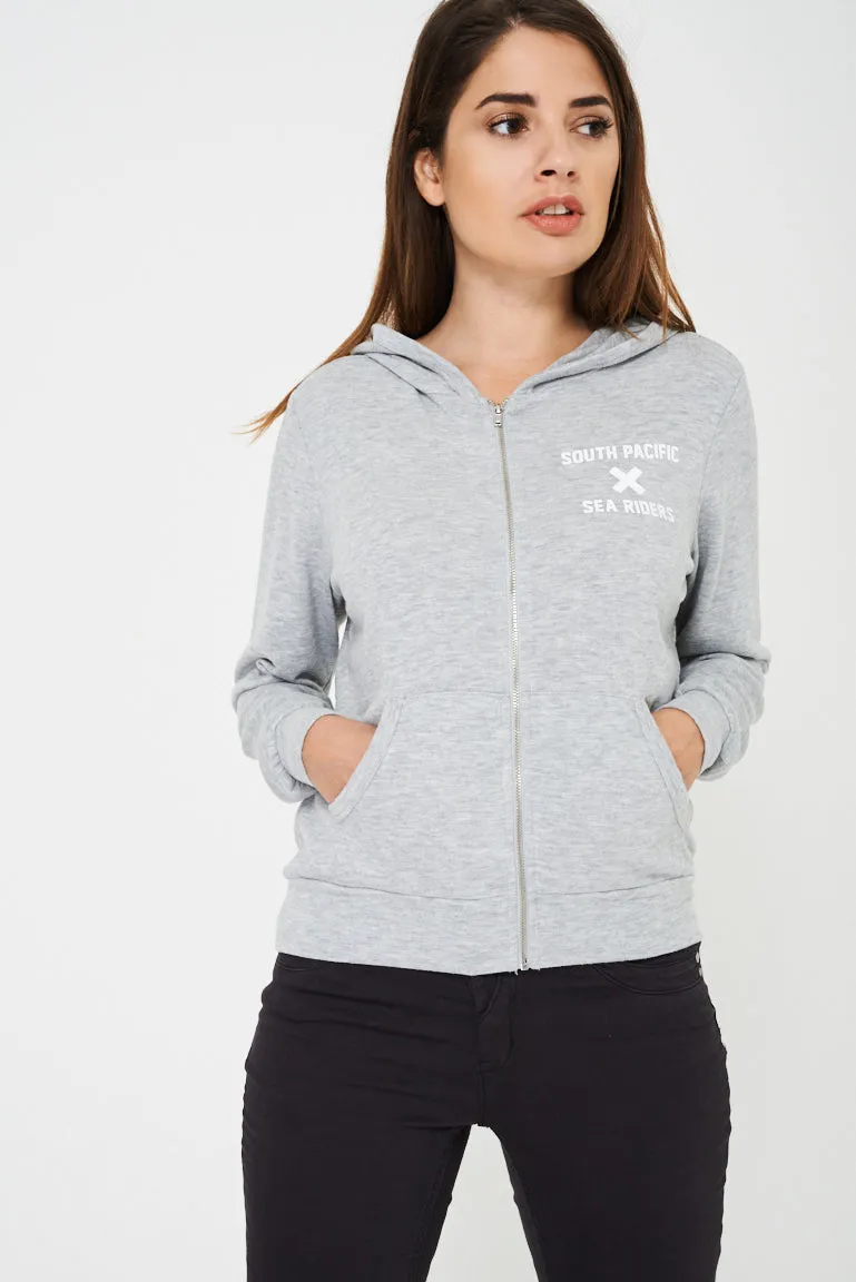 BIK BOK Zip Hoodie in Grey