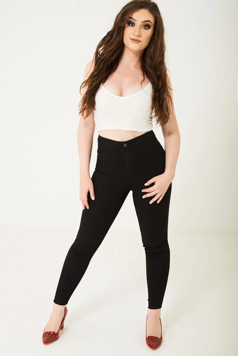 Black High Waist Skinny Jeans Ex Brand