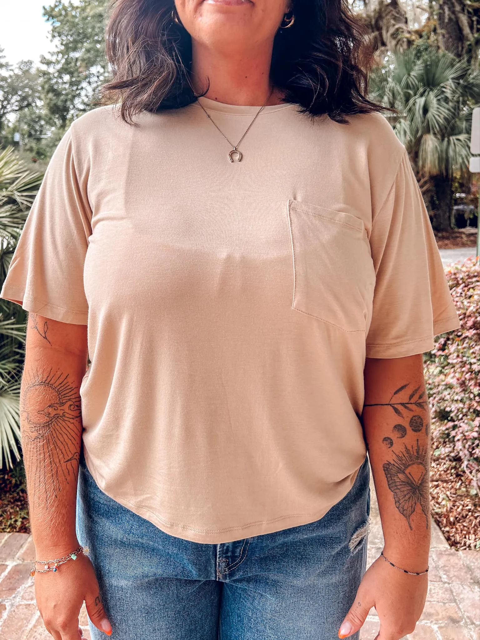 Boxy Babe Pocket Tee | Taupe