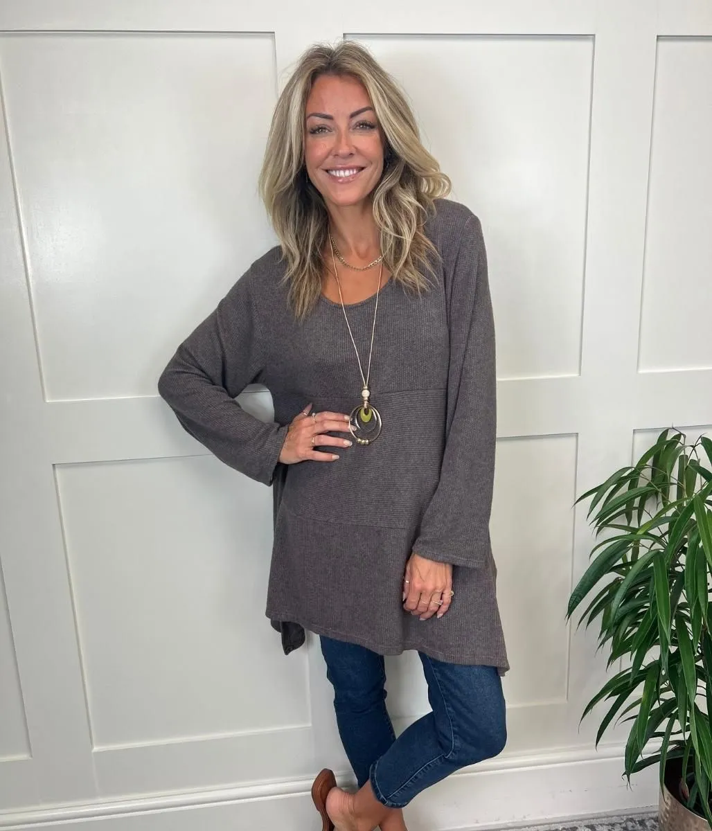 Brown Elena Knit Tunic