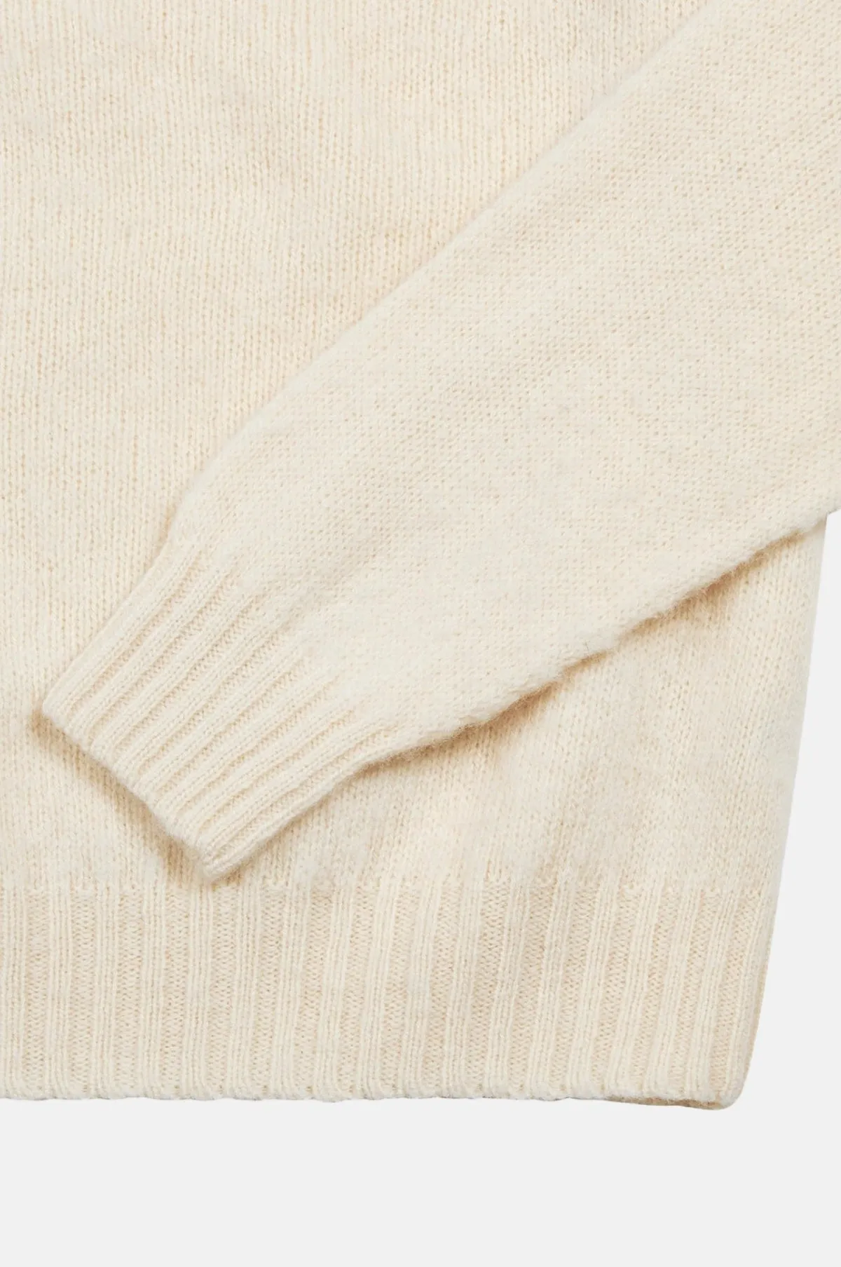 Brushed Shetland Crew Neck Jumper Cream