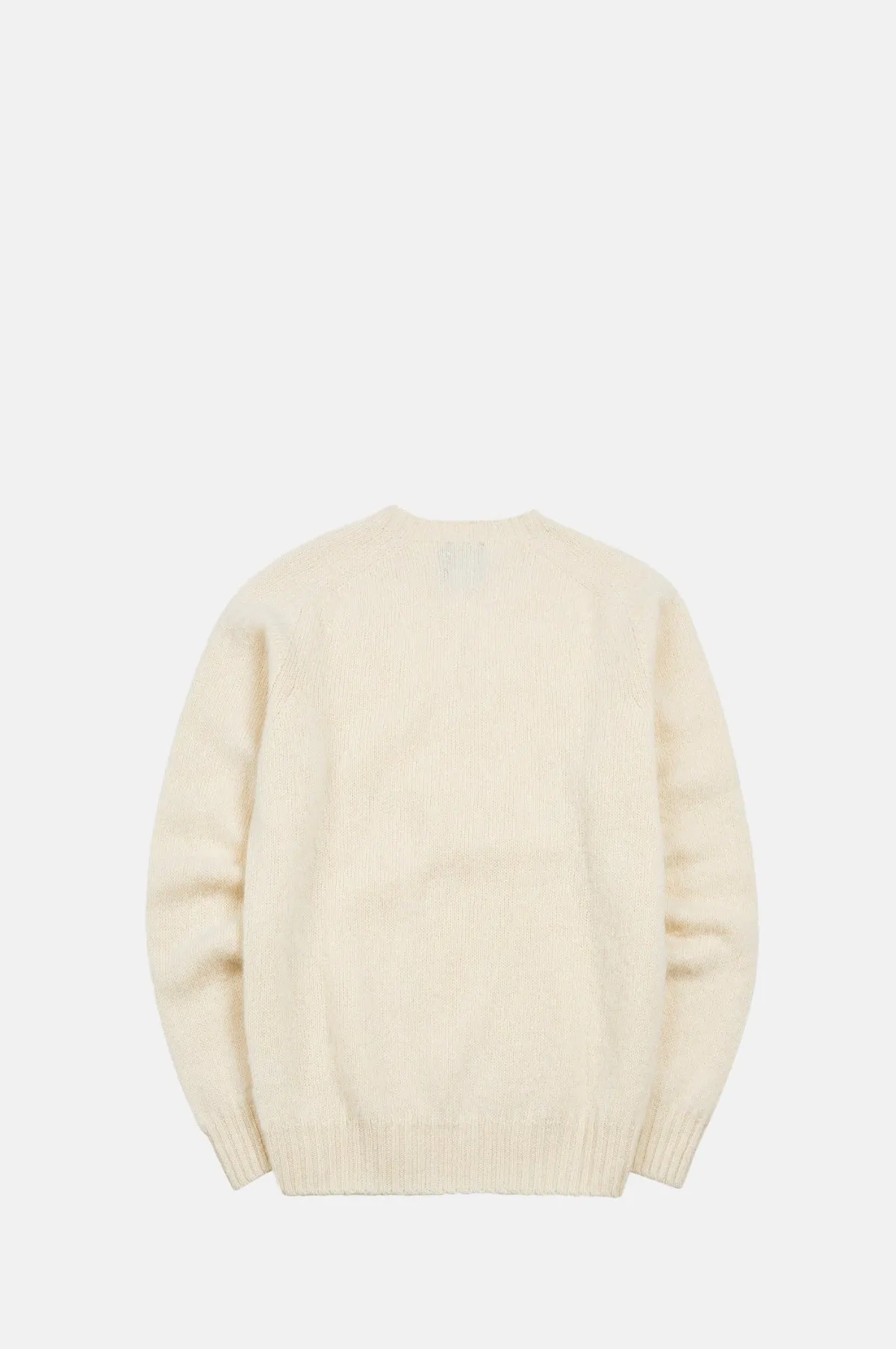 Brushed Shetland Crew Neck Jumper Cream