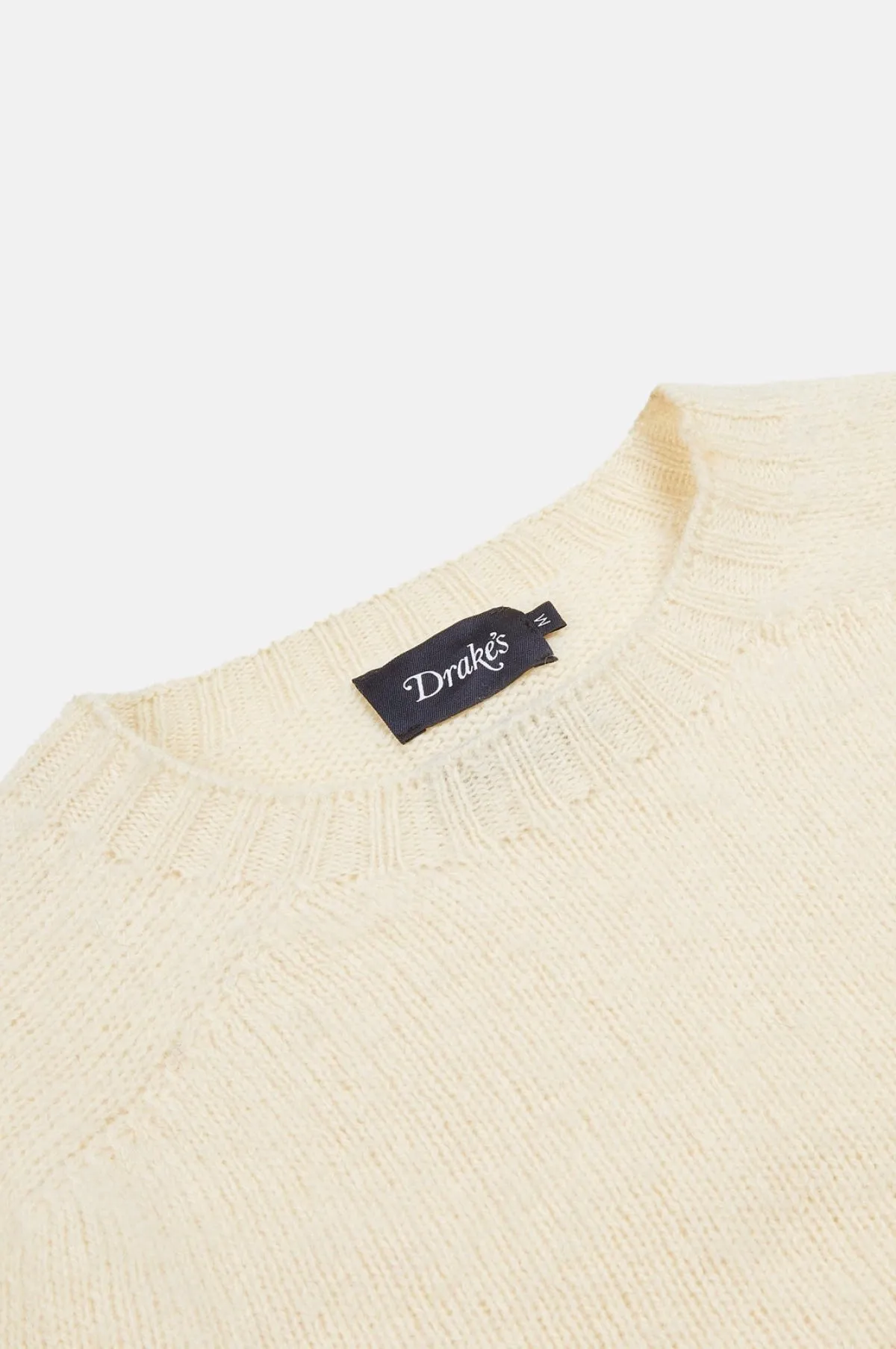 Brushed Shetland Crew Neck Jumper Cream