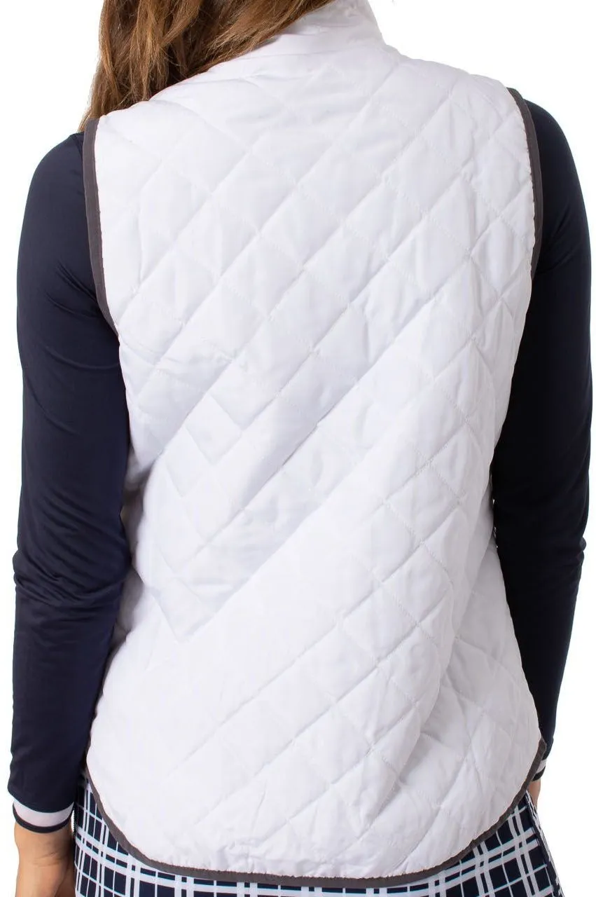 Charcoal/White Reversible Quilted Wind Vest