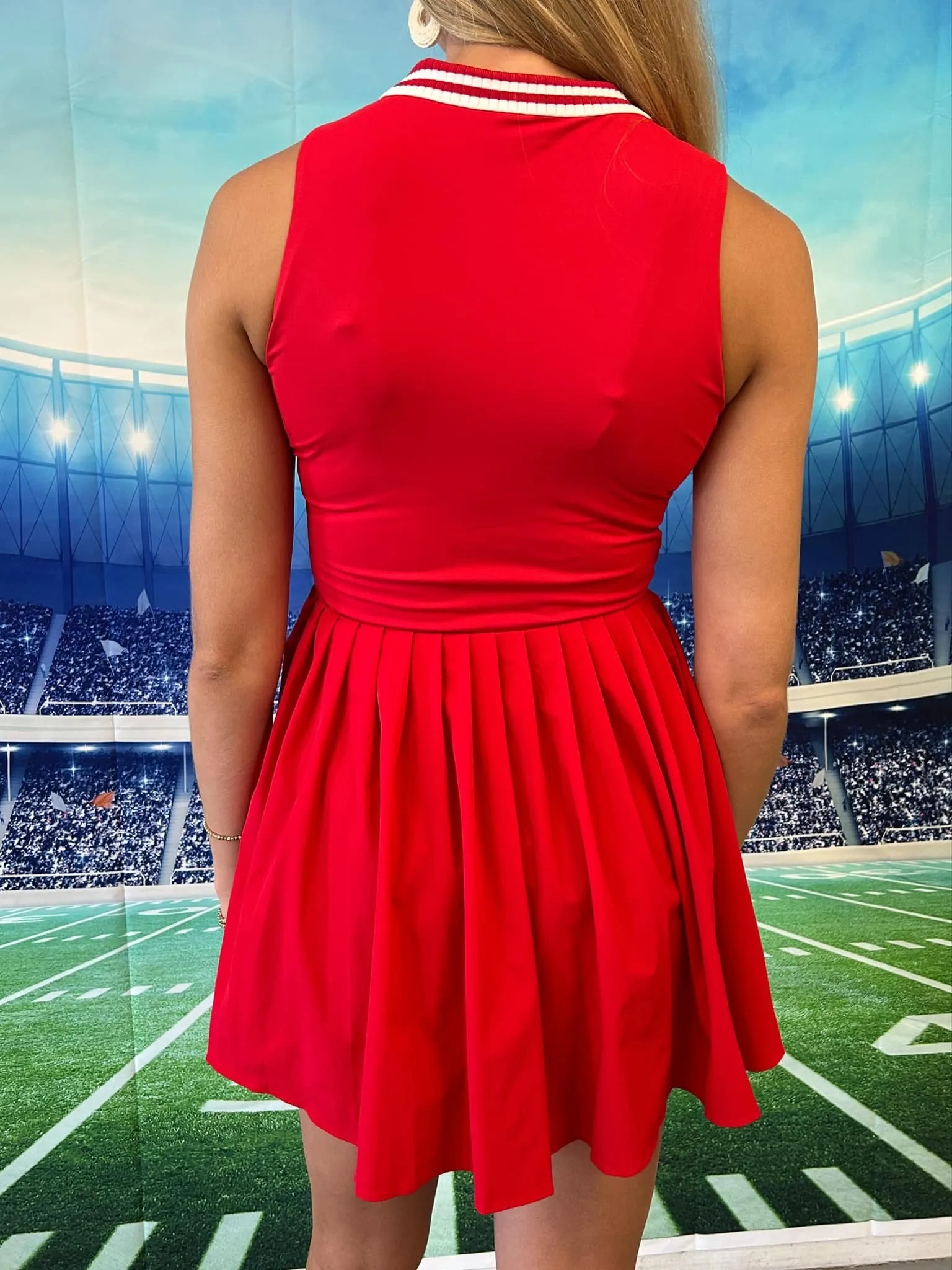 Cheer Zipper Athletic Dress | Red