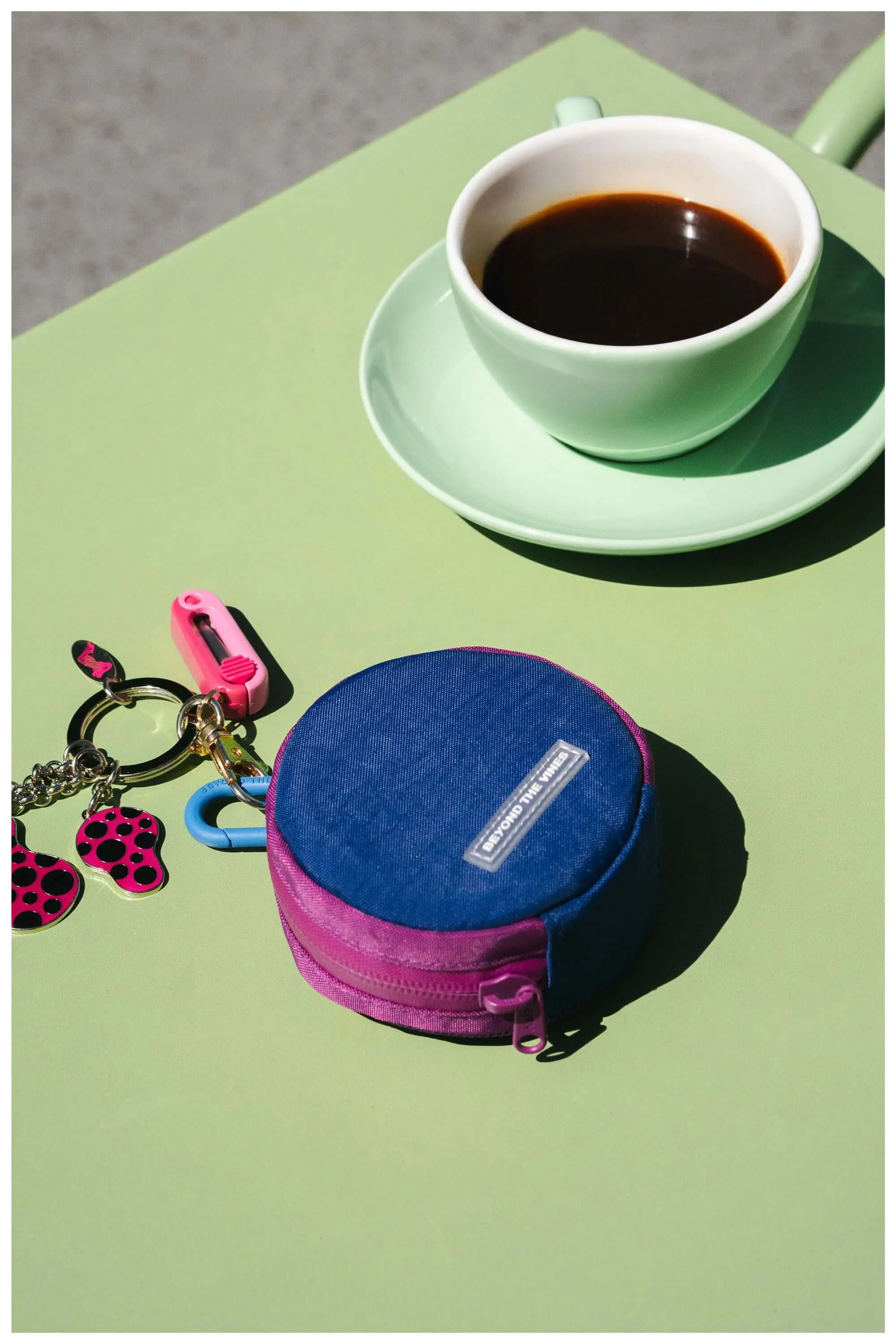 Colourblock Round Pouch