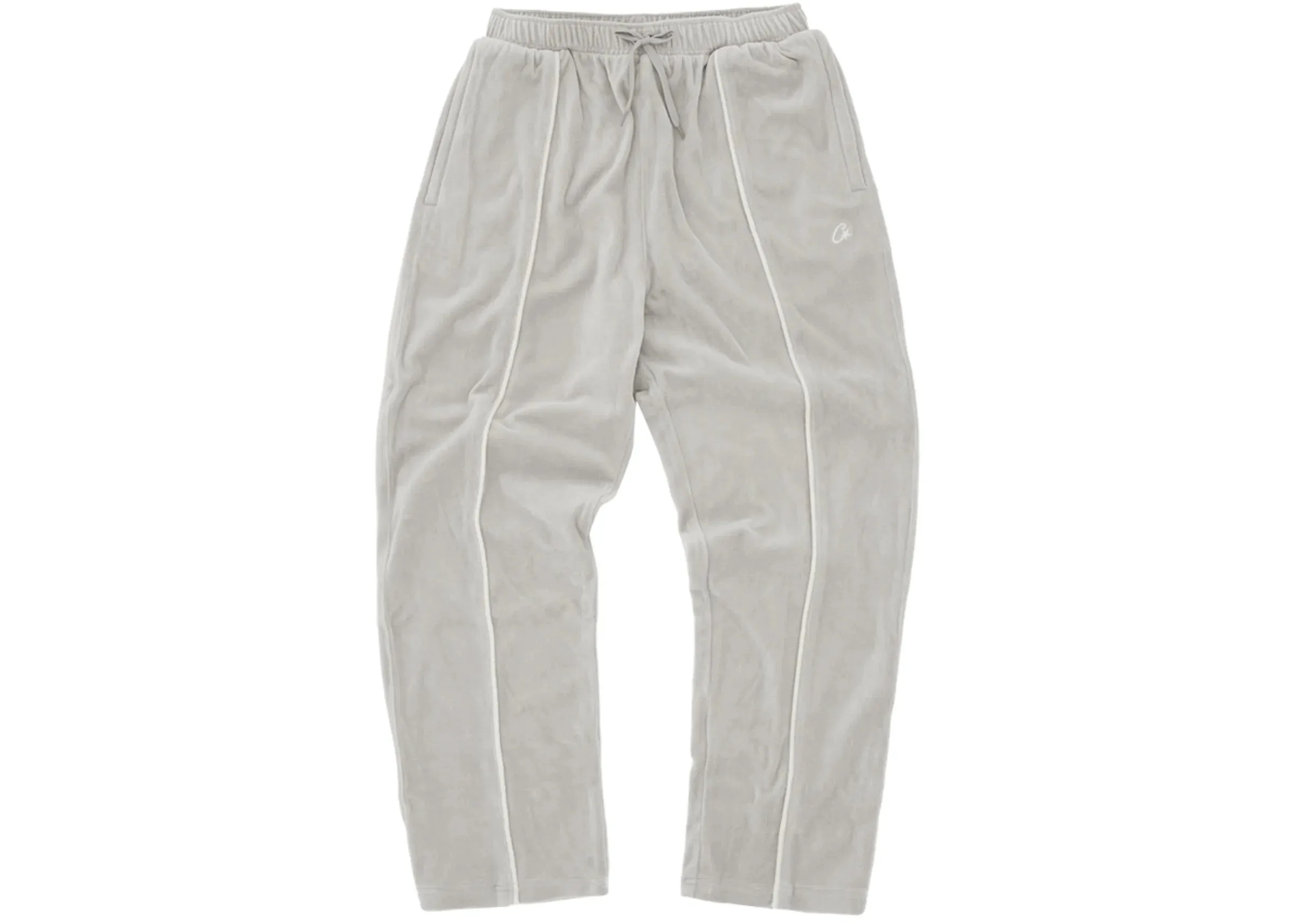 Corteiz VVS Uptown Velour Track Pants in Stylish Grey