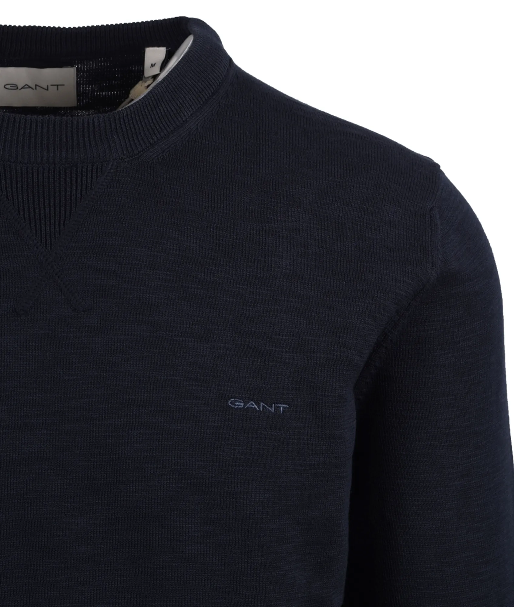 Cotton Flamme C-neck Knitwear - Navy