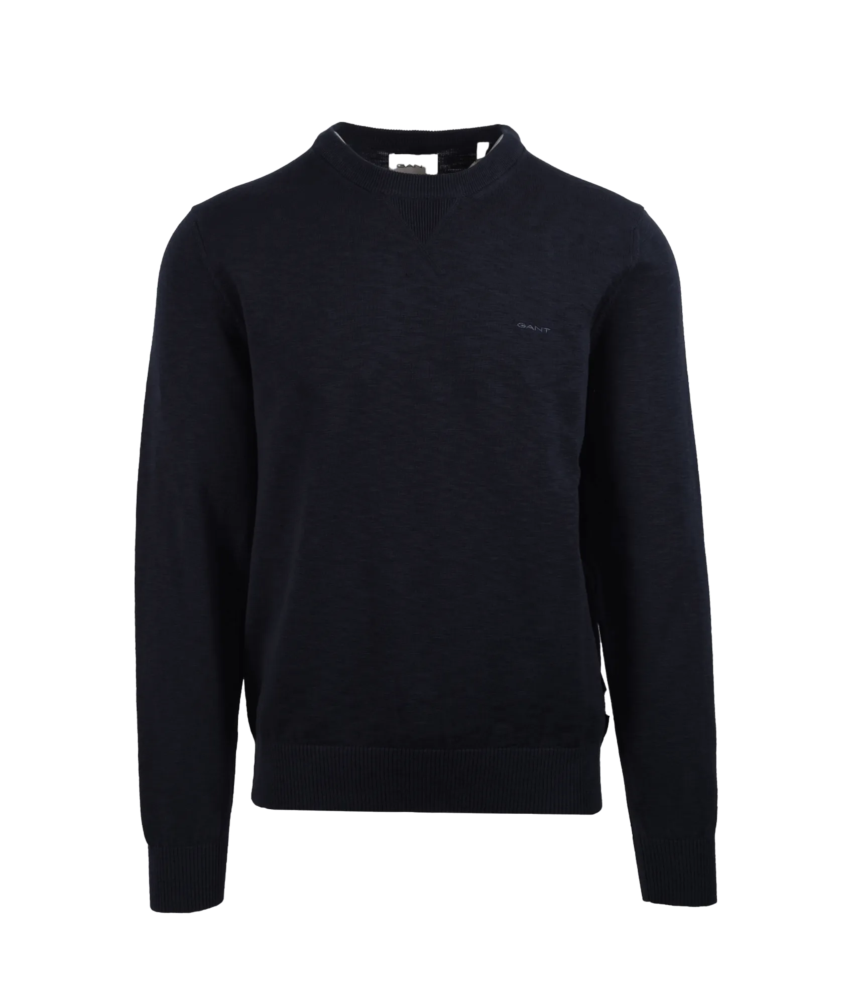 Cotton Flamme C-neck Knitwear - Navy