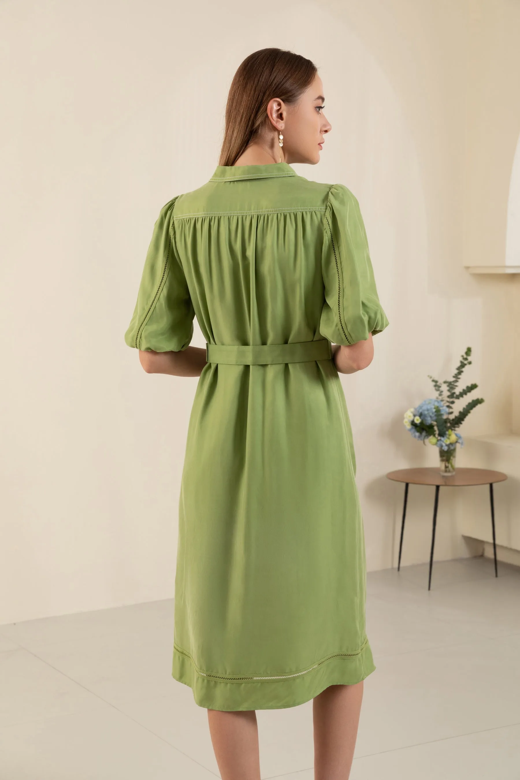 Daphne Midi Dress - Lime - GDS