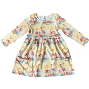 Dapper Ducks Long Sleeve Pocket Dress