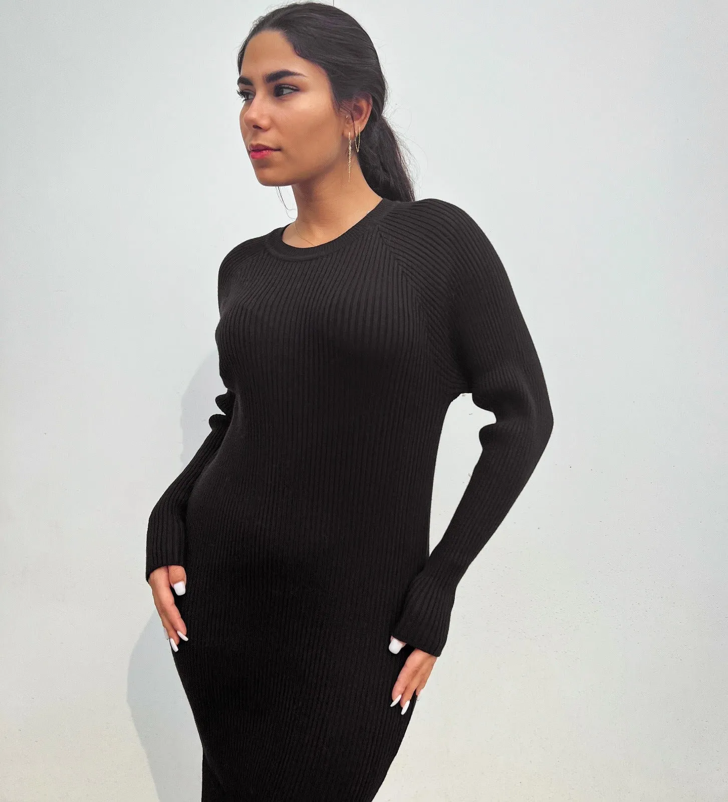 Daring Knitted Dress Black