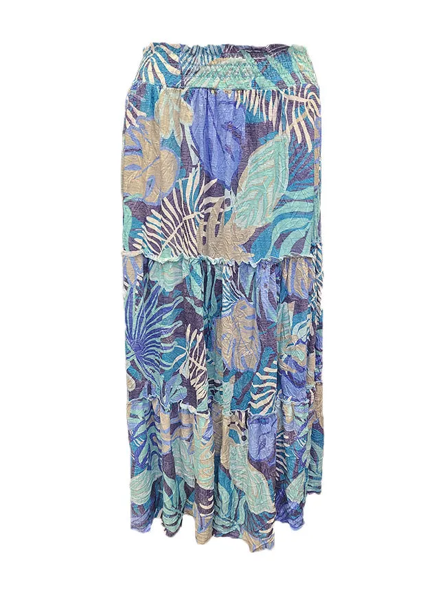 David Cline Long Skirt 91135 Petal, Lagoon, Mango, Cobalt