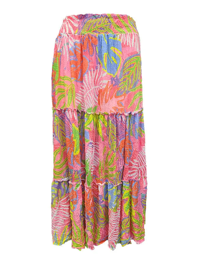 David Cline Long Skirt 91135 Petal, Lagoon, Mango, Cobalt