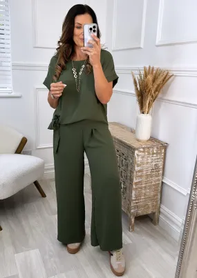 Eleanor Khaki Side Knot Set