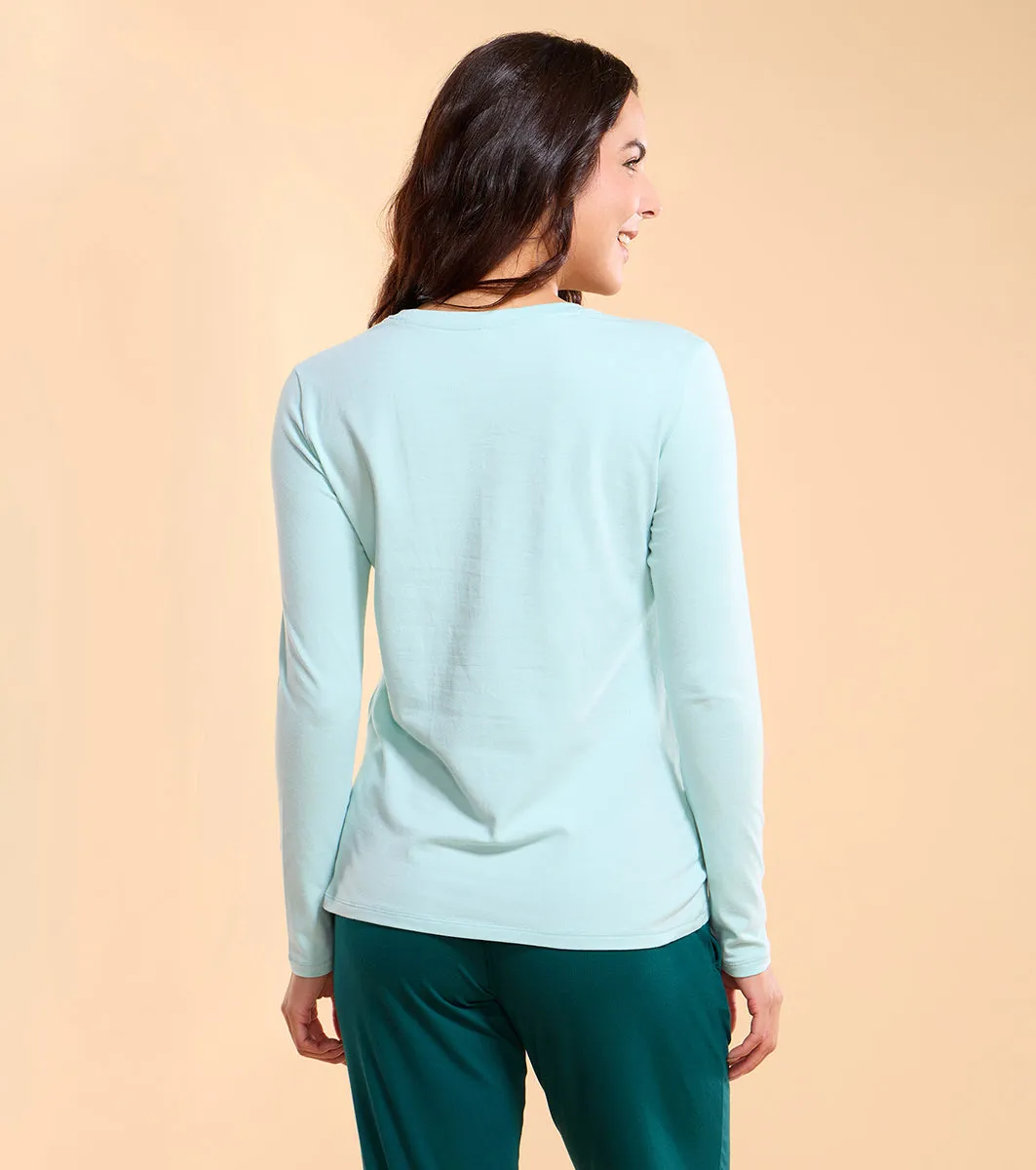 Enamor E257 Essentials Cotton Long Sleeve Crew Tee