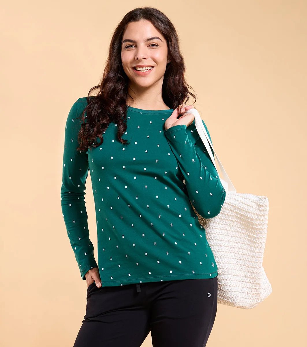 Enamor E257 Essentials Cotton Long Sleeve Crew Tee