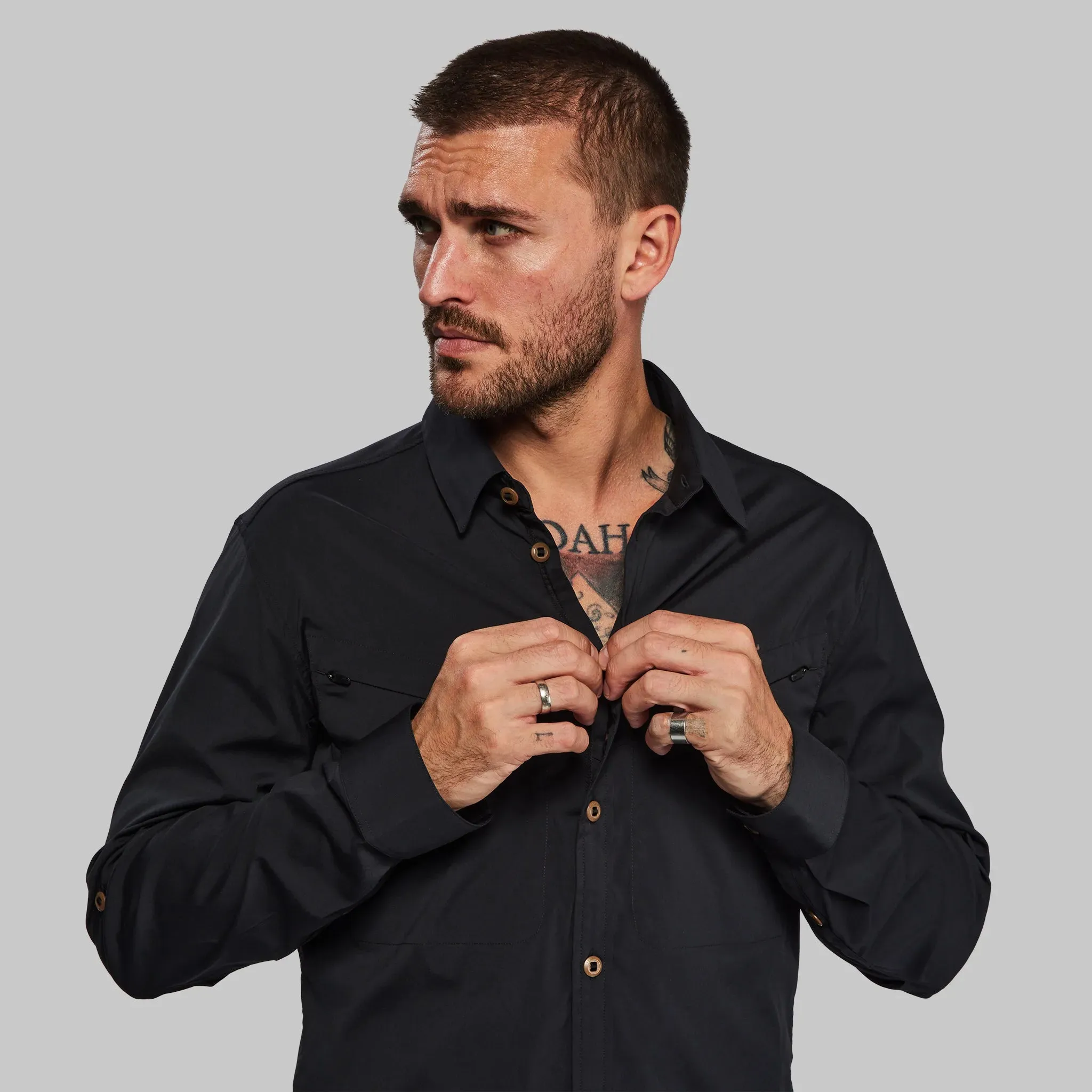 Equator Shirt with Collar. Black edition