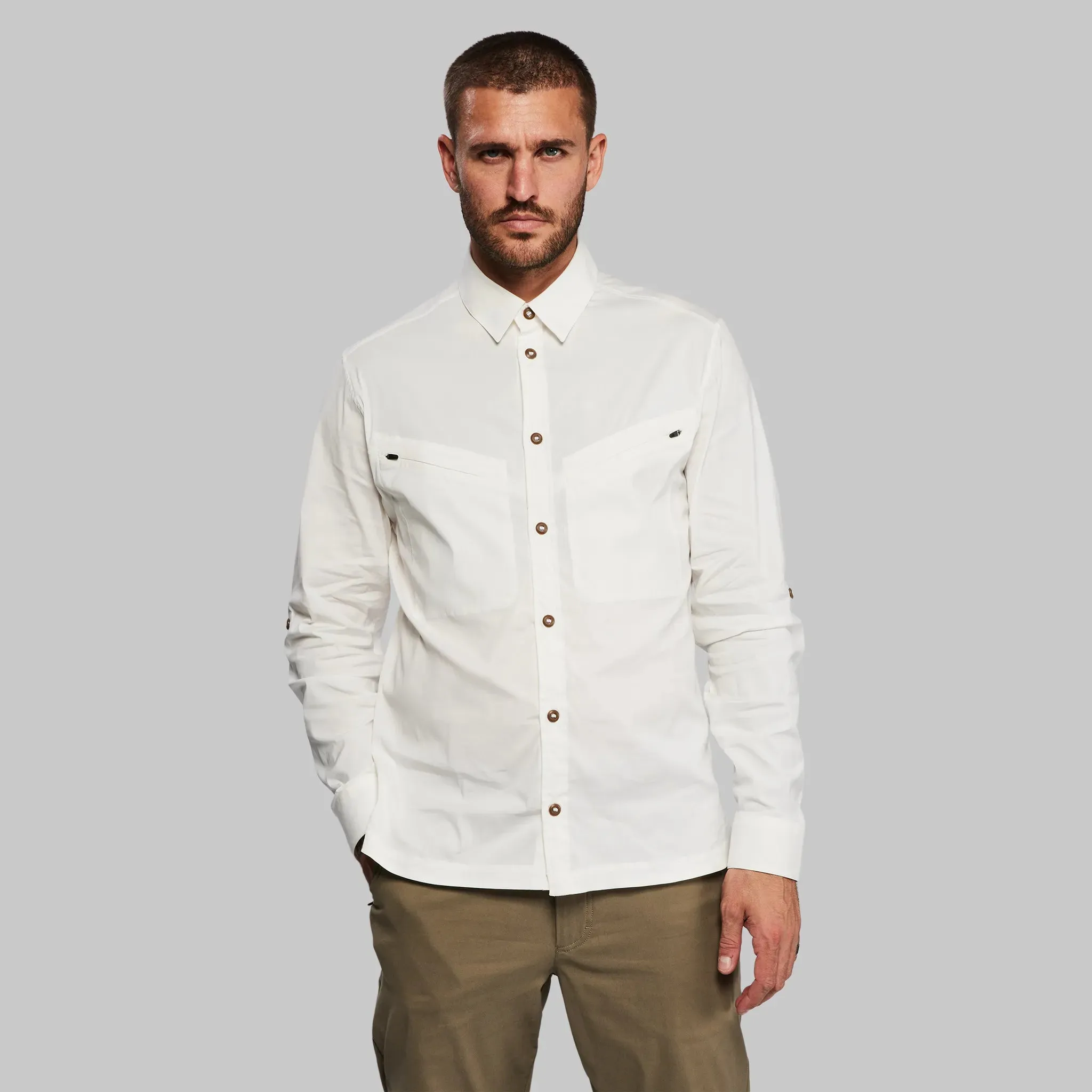 Equator Shirt with Collar. White edition